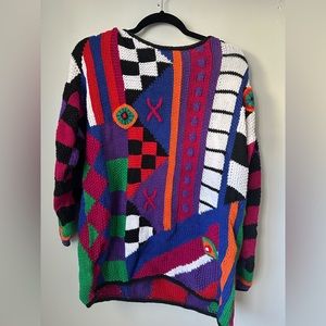 Vintage abstract art neon knit